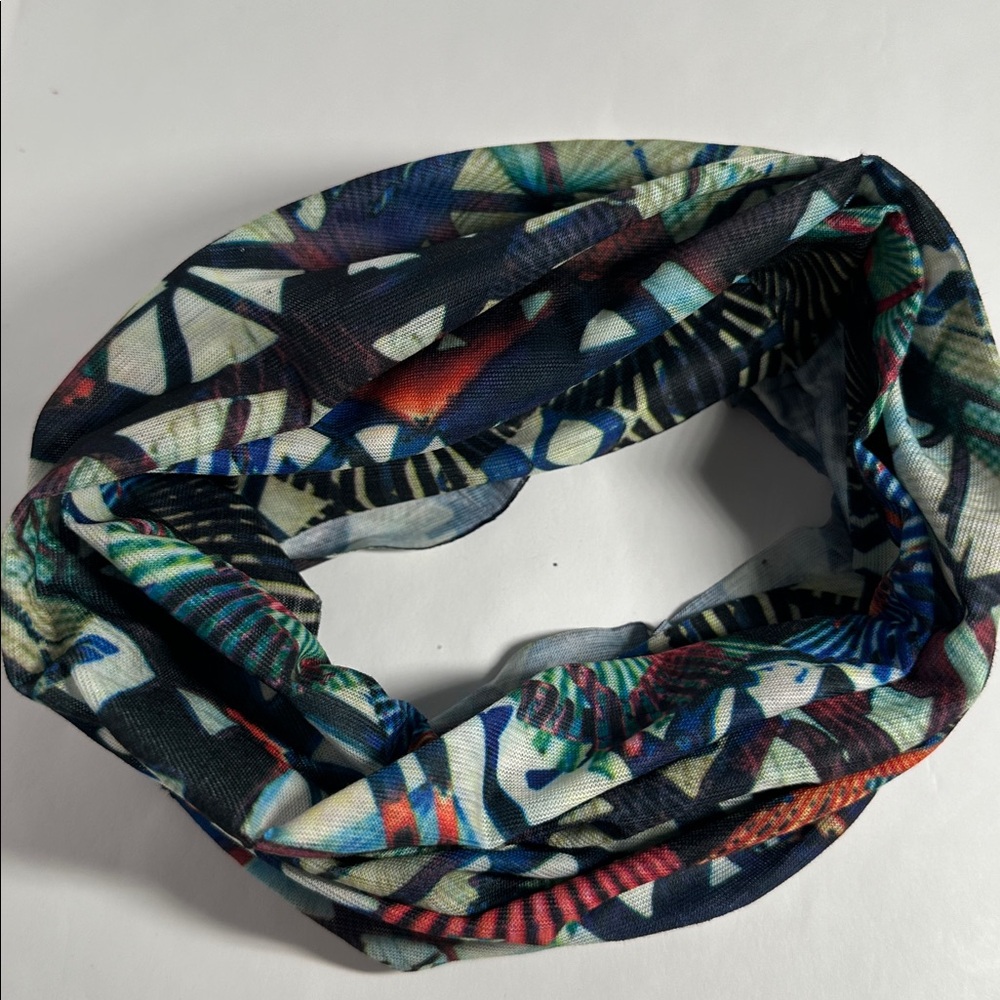 Wide Multicolored Abstract Headband - #2118
